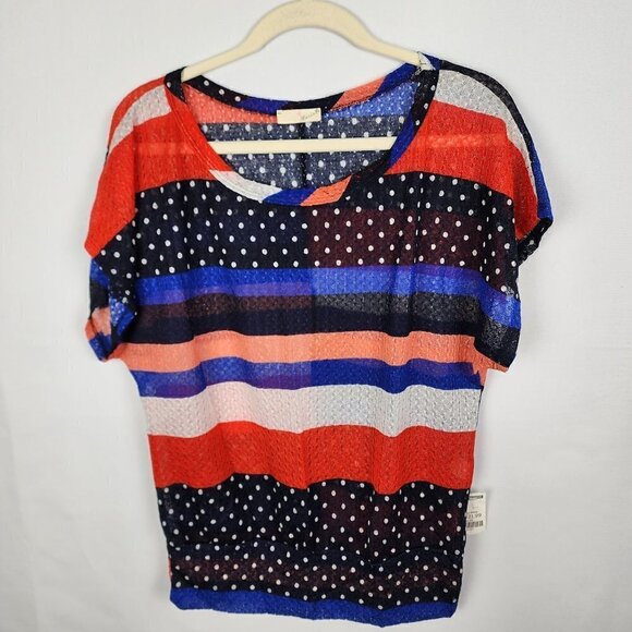NWT Cherish Multicolored Stripped Top L - Picture 1 of 4